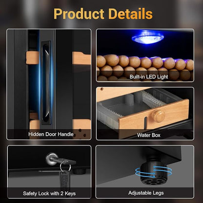 Electric Humidor for Cigars, 50L 300 Counts Large Capacity, Thermostatic - Image 6