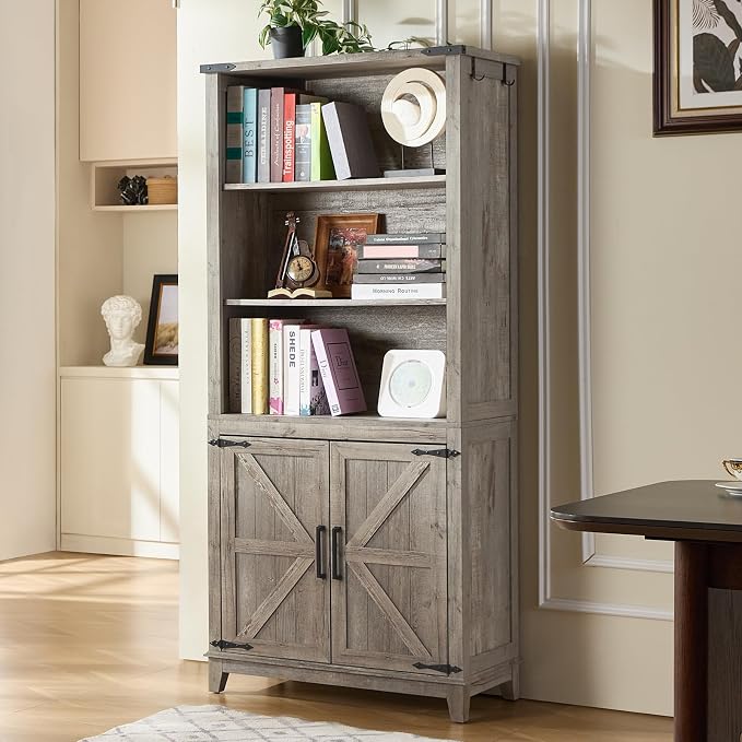 70in Tall Bookshelf 5 Tier Bookcase - Image 4
