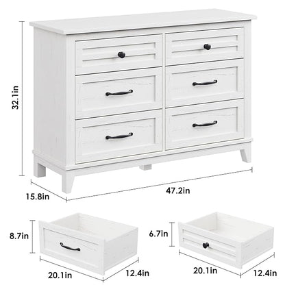 GarveeHome 6 Dresser for Bedroom, 47 in Wide Drawer Dresser - Image 2