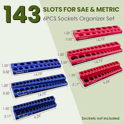Magnetic Socket Organizer Set & Socket Clip Rail Holder, Totally 12Pcs Socket - Image 3
