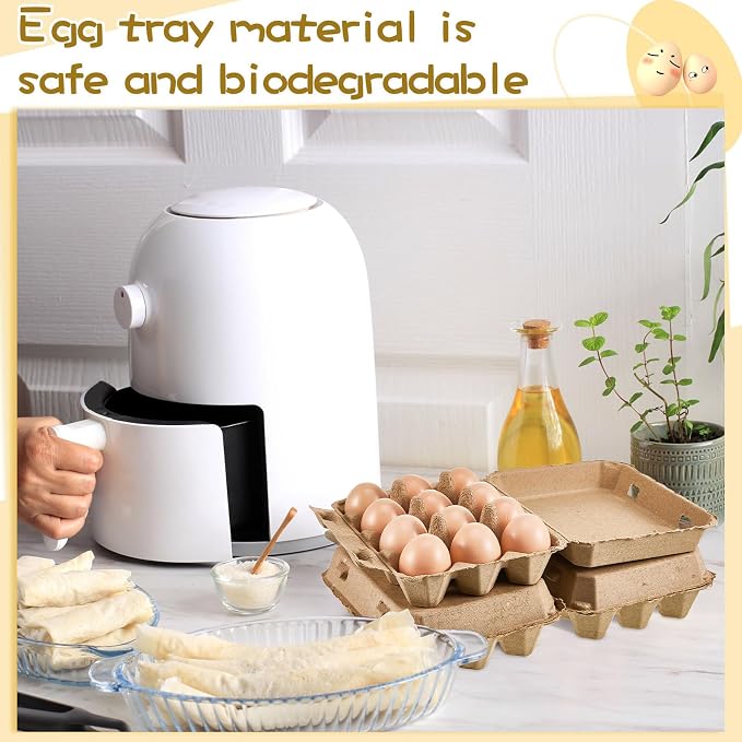 Rtteri 200 Pieces Paper Pulp Egg Cartons Bulk 3x4 Style Vintage Blank Egg - Image 7