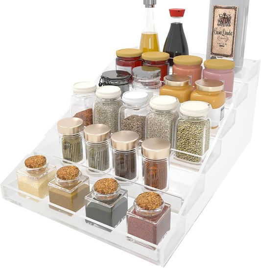 WUIVIUT Spice Rack Organizer For Cabinet, Acrylic Tier Spice Shelf Can Storage by WUIVIUT