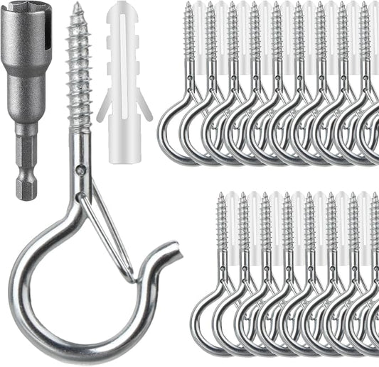 24 PCS Q-Hanger Hooks, Screw Hooks by FSAH