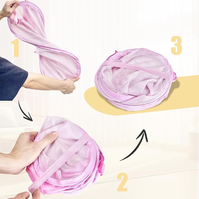 2 Pack Strong Mesh Pop-up Laundry Hamper, Quality Pop Up Hampers - Image 7