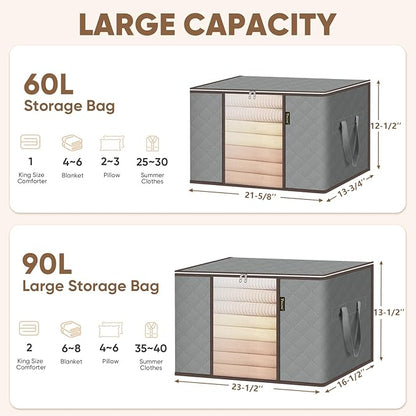 BALEINE 4 Pack Clothes Storage Bags, 24 Gallon Storage Containers - Image 5
