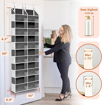 Over the Door Organizer 6 Tiers, Extra Large Behind Door Storage of 12 - Image 3