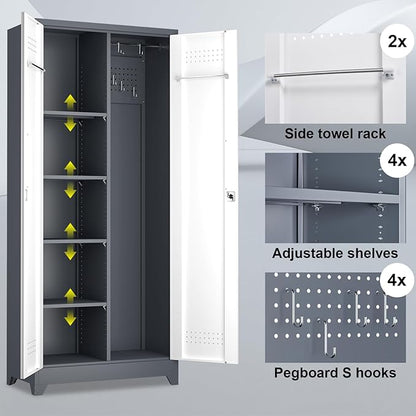Broom Storage Cabinet, Metal Cabinet - Image 4