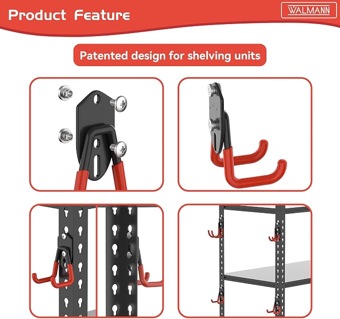 WALMANN 12 PCS Garage Storage Hooks, Wall Mount Utility Hooks - Image 4