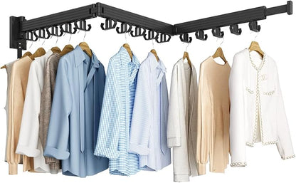 Clothes Drying Rack, Wall Mounted Laundry Drying Rack, Upgrade 3-Fold Foldable by Kelisiting