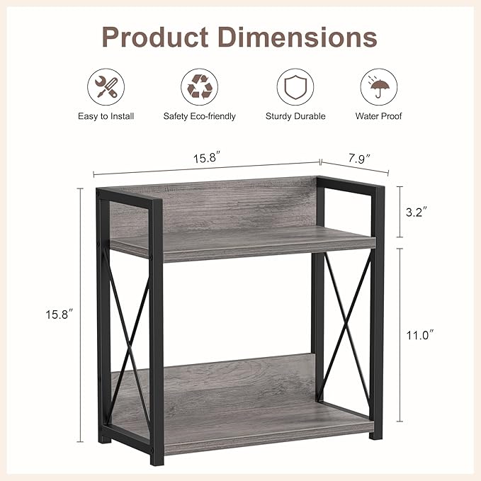 Giikin Coffee Bar Accessories, 2 Tier Spice Rack - Image 2