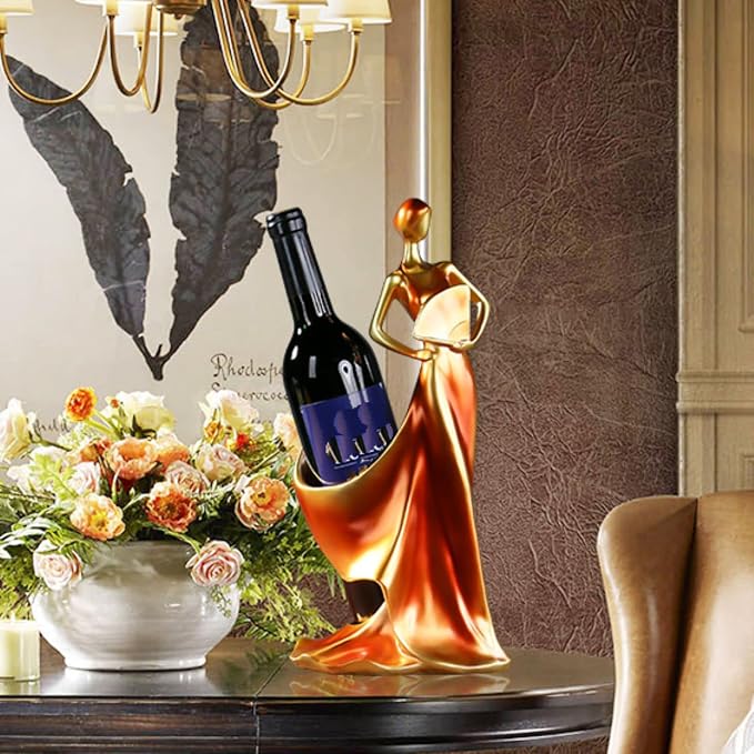 Wine Rack, Beauty Lady Wine Bottle Holder, Countertop Wine Holder Stand - Image 2