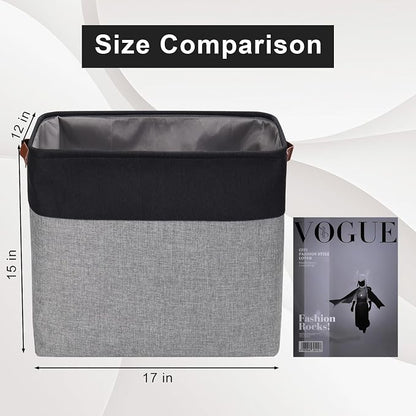 Large Fabric Storage Baskets | 50L Storage Bins, Decorative Linen Closet Baskets - Image 3