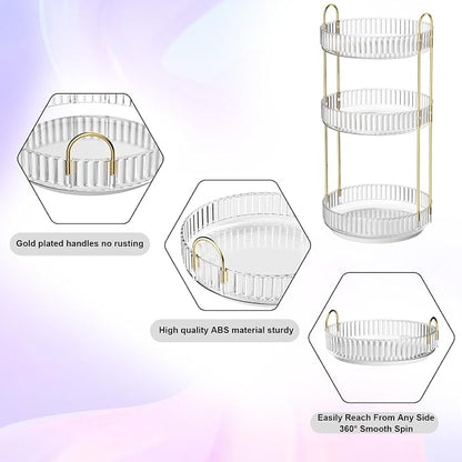 GTI 360°Rotating Makeup Organizer, 3 Tier Large Capacity Perfume Cosmetics - Image 5
