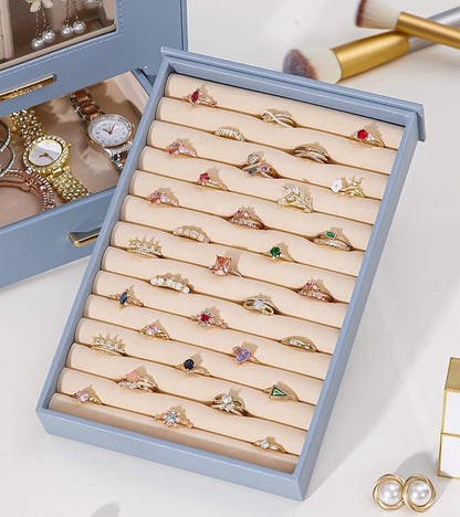 Homde Jewelry Organizer with Transparent Window Necklace Hooks Gift - Image 8