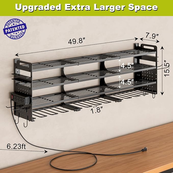 12 Cordless Drill Holder Large Power Tool Organizer Wall Mount - Image 2