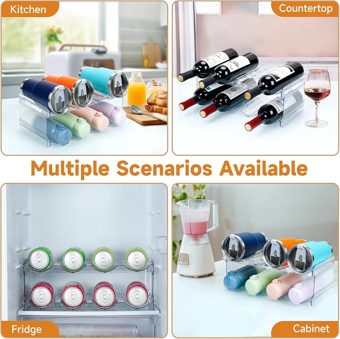 Stackable Water Bottle Organizer, SPOSPO Large Compartment Water Bottle Holder - Image 6