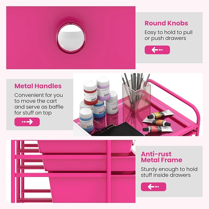 Giantex 12 Drawer Rolling Storage Cart Tools Scrapbook Paper Office School - Image 6