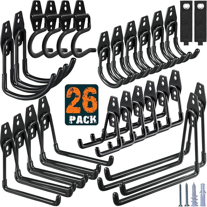 26 Pack Garage Hooks Heavy Duty Utility Steel by HUPBIPY
