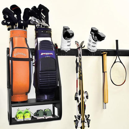 WALMANN Wall Mount Golf Bag Organizer Extra Large 2 Golf Bags Stand Golfing - Image 2