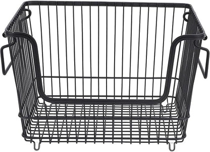 Tyenaza Freezer Organizer Bin Keep Tidy Metal Stackable Fruits Meat Wire Basket by Tyenaza