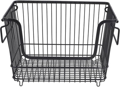 Freezer Organizer Bin, Stackable Wire Basket by Unknown