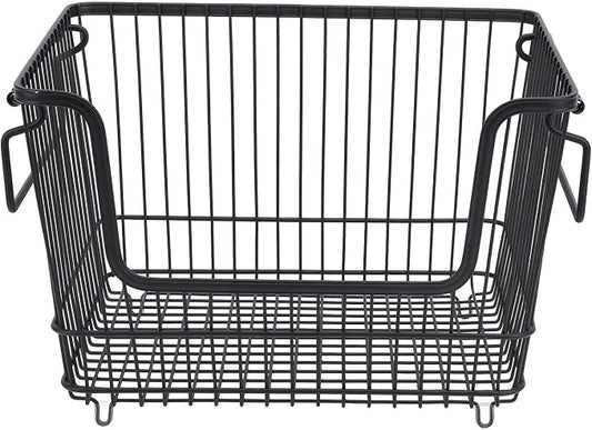 Freezer Organizer Bin, Stackable Wire Basket by Unknown