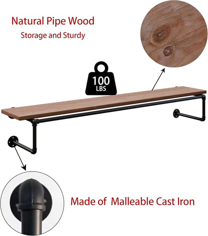Clothes Rack 60in, Wall Mounted Garment Racks - Image 7