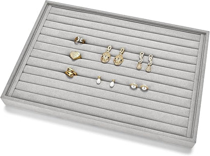Papte Microfiber Jewelry TrayRing Earring Display Tray Jewelry Drawer Organizer - Image 2