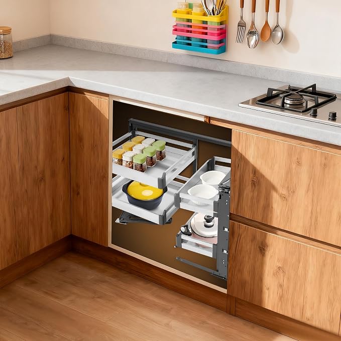 TFCFL Pull-Out Corner Organizer, Blind Corner Cabinet Organizer - Image 4