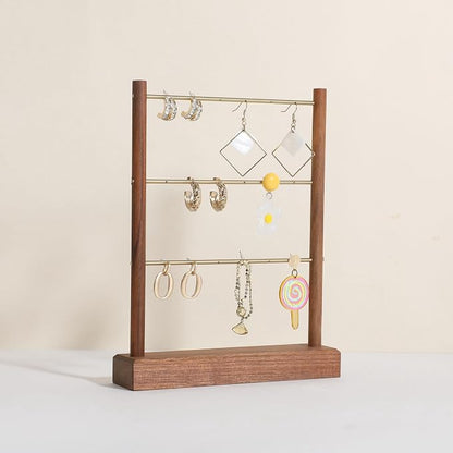 GemeShou Walnut earrings display stand by GemeShou