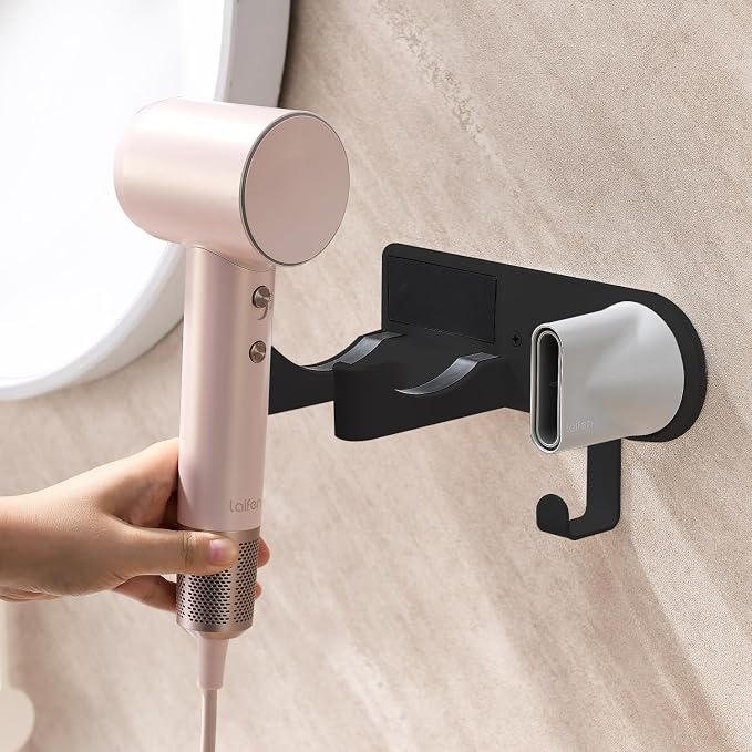 Hair Dryer Holder Wall Mounted, Hair Dryer Organizer Self Adhesive Compatible - Image 7