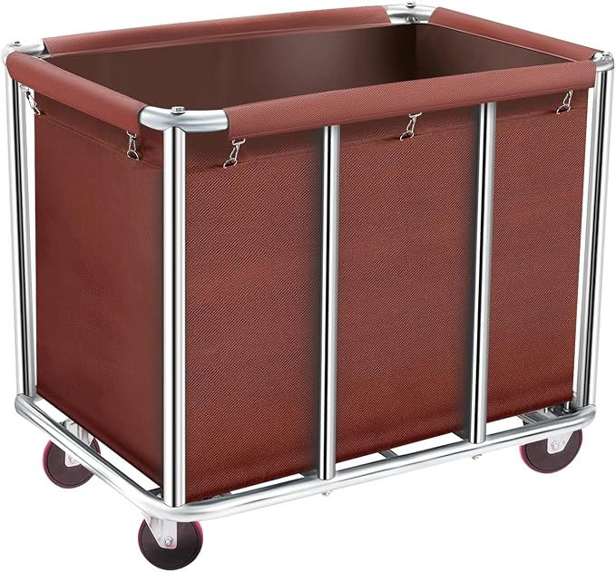 Commercial Laundry Cart with Wheels, 11.35 Bushel Large Laundry Tumbler with by frides