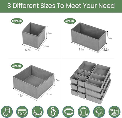 Criusia Drawer Organizer Clothes, 24 Pack Underwear Drawer Organizers, Foldable - Image 4