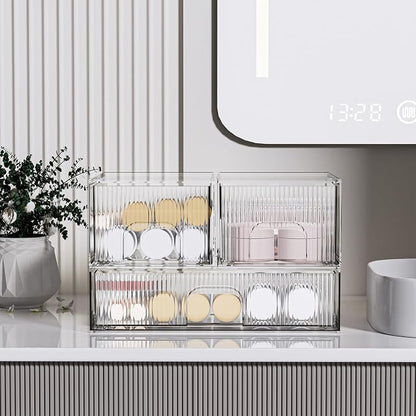ZHIAI 3 Pack Clear Stackable Cosmetic Organizer - Image 2