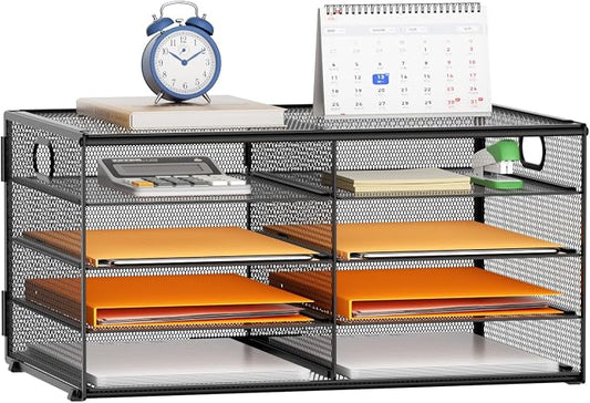 Marbrasse 5 Tier Desktop Literature Organizer, Mesh Paper Organizer Desk by Marbrasse