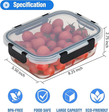 5-Piece Set, 36 oz Glass Meal Prep Containers - Image 3