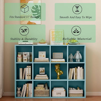 12-Cube Storage Shelf Bookcase - Image 4