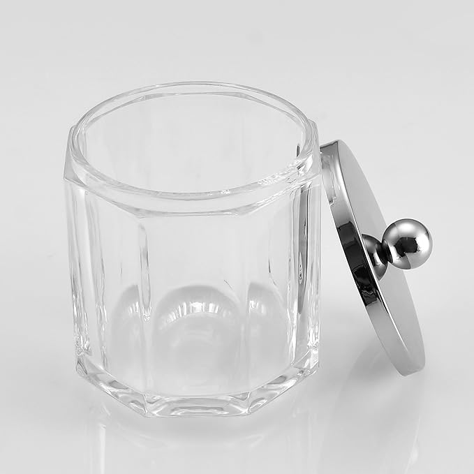 Clear Transparent Apothecary Octagional Shaped Glass Canister Jar - Image 3