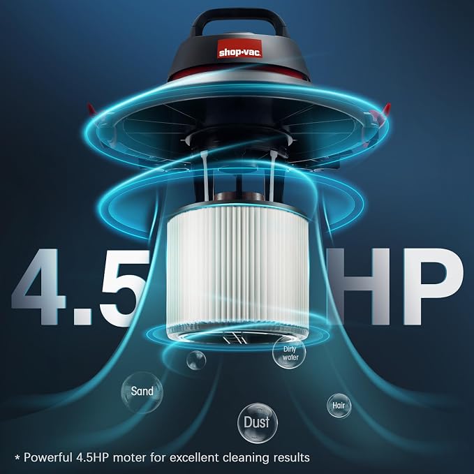 Shop-Vac 5 Gallon 4.5 Peak HP Wet/Dry Vacuum, Stainless Steel Tank, Portable - Image 6