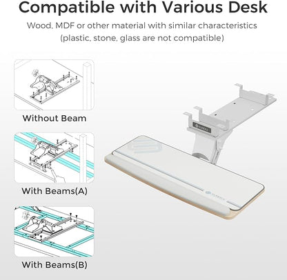 EUREKA ERGONOMIC Keyboard Tray Height Adjustable, Swivel Tilt Computer Keyboard - Image 8