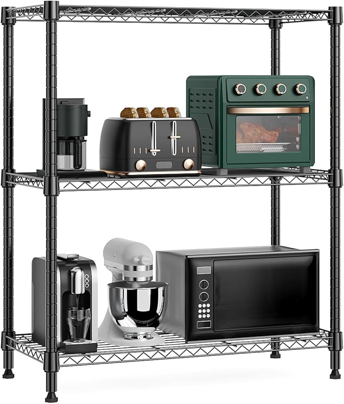 750 lbs 3 Tier Storage Rack Metal Wire Shelving Unit, Storage Standing Shelf by MEIGAOPLASTICANDMETALHKCOLIMITED