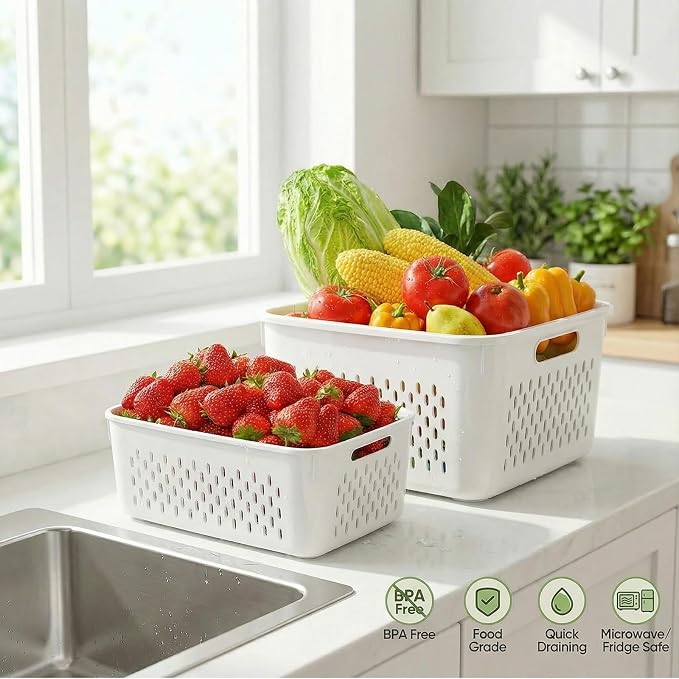 5 PCS Fruit Storage Containers for Fridge, Leakproof Produce Containers for - Image 6