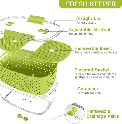 LUXEAR Fresh Produce Vegetable Fruit Storage Containers 3Piece Set, BPA-free - Image 6