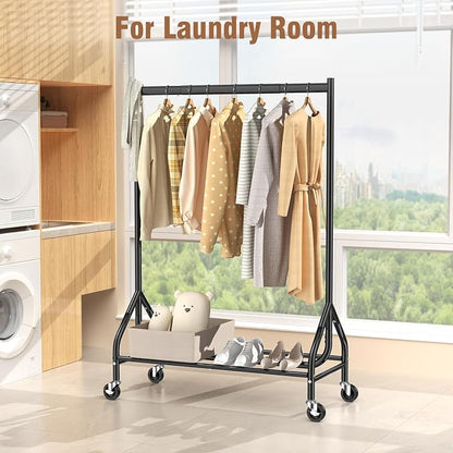 EAGMAK Heavy Duty Clothes Rack Load 420 LBS, Rolling Garment Rack - Image 7
