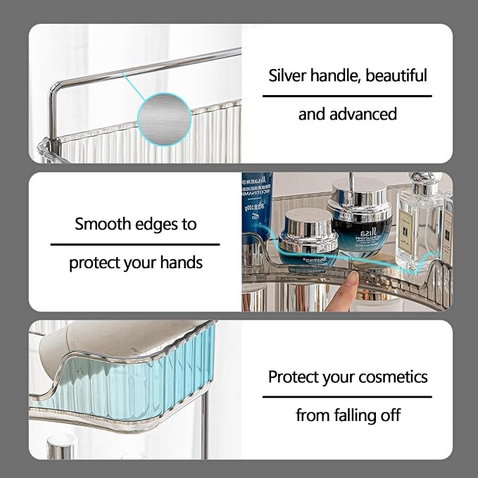 3-Tier Corner Bathroom Counter Organizer – Classic Storage Shelf - Image 2