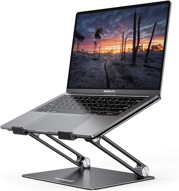 Lamicall Adjustable Laptop Stand, Portable Laptop Riser, Aluminum Laptop Stand by Lamicall
