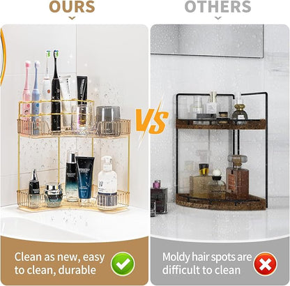 Upgraded 2-Tier Corner Bathroom Countertop Organizer – Spacious Storage - Image 4