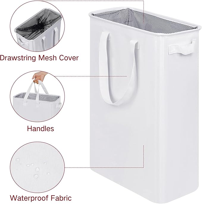 efluky Slim Laundry Basket, Narrow Laundry Hamper - Image 3