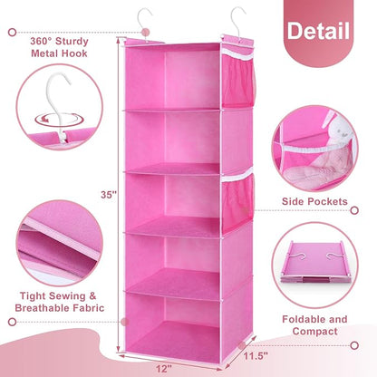 MAX Houser 5-Shelf Hanging Closet Organizer, Hanging Storage Shelves - Image 3