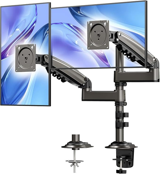 HUANUO 17-32 Inch Dual Monitor Stand, Gas Spring Dual Monitor Mount, Monitor by HUANUO